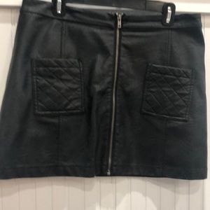Amazing black leather mini skirt